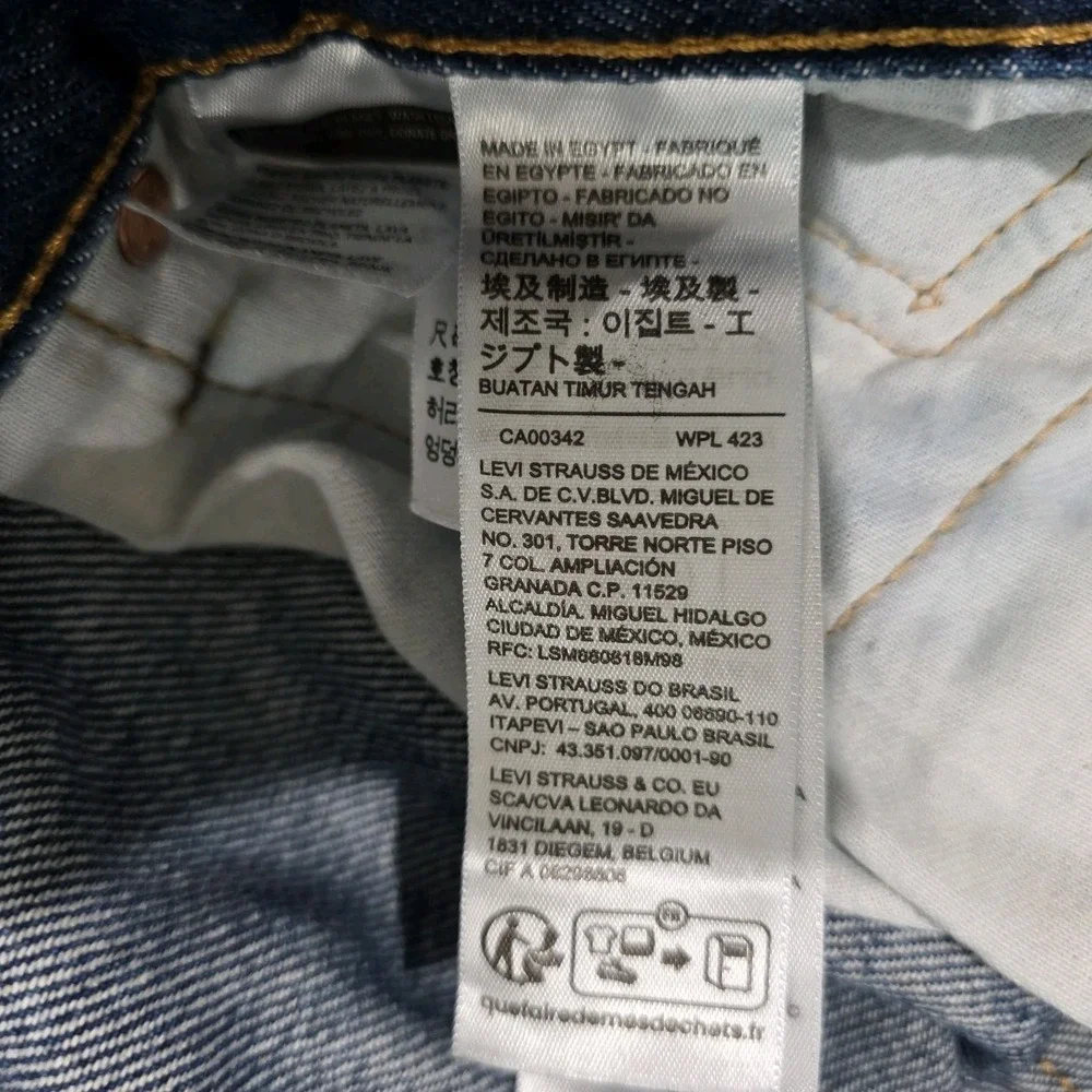 Levis Mens 501 Size 34 X 30‎ Dark Wash Button Fly Jeans Straight Leg